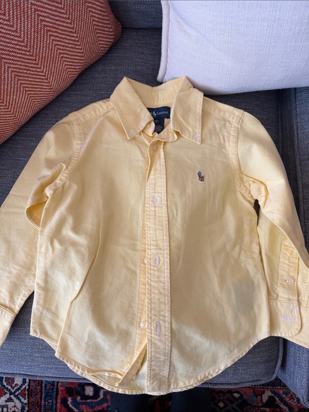 Ralph Lauren Butter Yellow Oxford Button-Down Shirt for Kids 2T